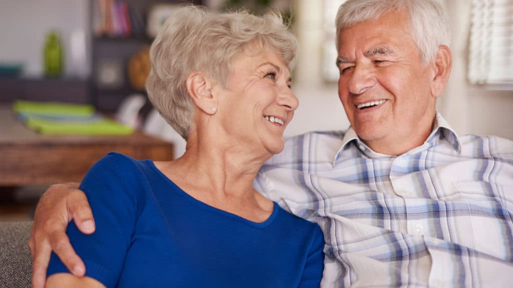 Couple smiling at each other