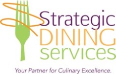 Logo with a fork on it strategic dining services