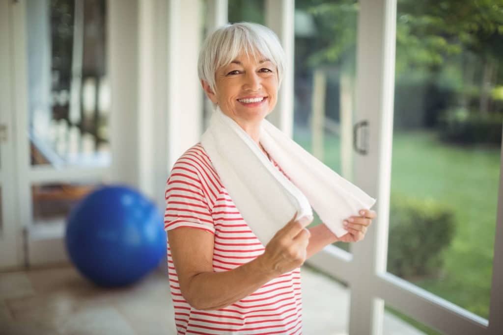 Woman completing her workout