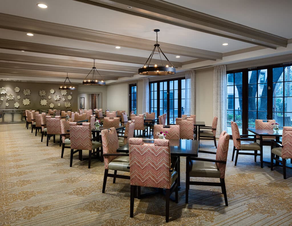 Dining area at Vitality Living Frederica on St. Simons Island, GA