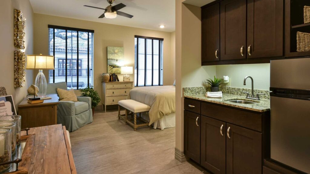Model Room with sink and fridge