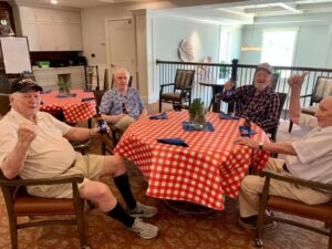 Group of men enjoying a beer