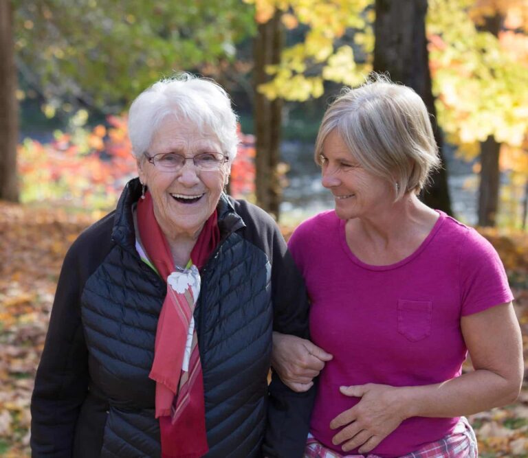 Two people on a walk