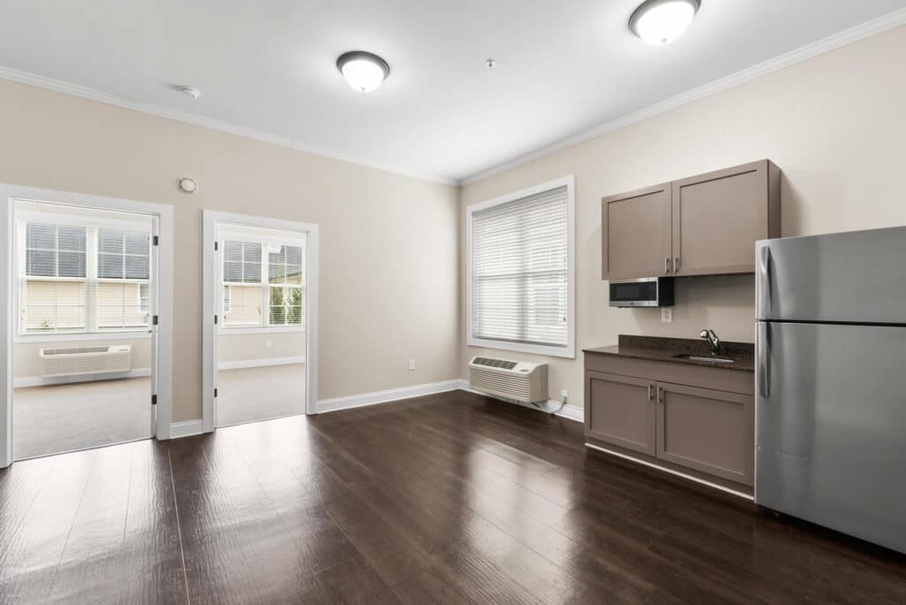 unfurnished apartment kitchen