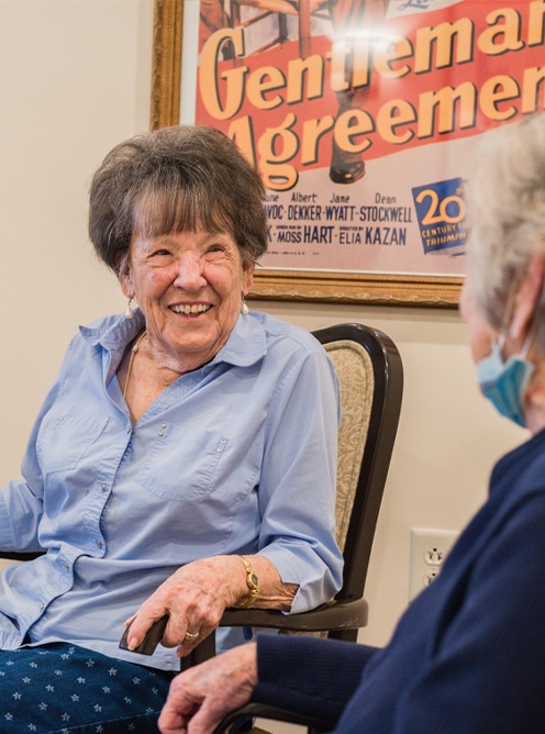 Residents enjoying a conversation