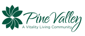 Green and white Pine Valley logo