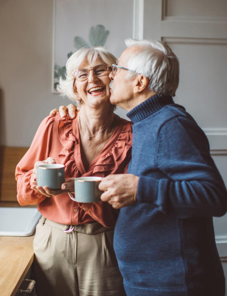 Couple enjoying a cup of coffee