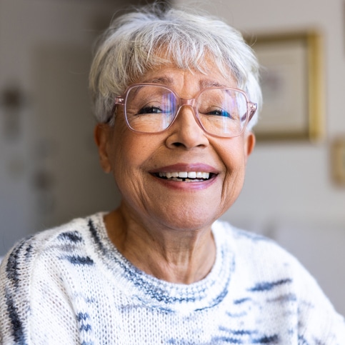 Elderly woman smiling