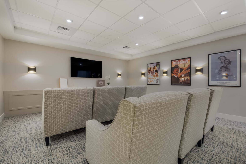 Smyrna retirement living media room movie theater