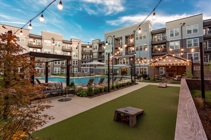 halcyon pool with corn hole