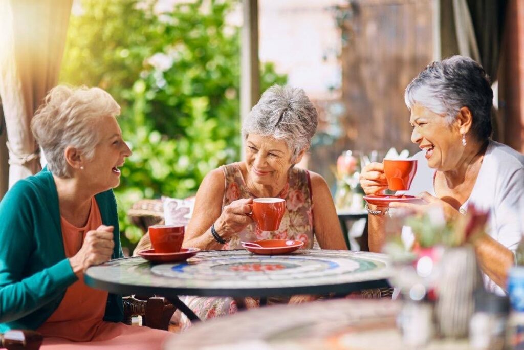 seniors drinking coffee