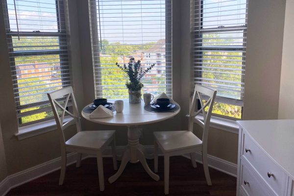 Furnished Model Apartment with table