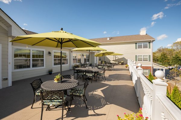 Patio area with seating area