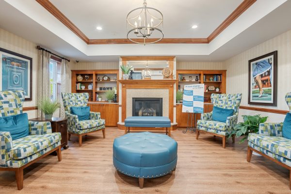 Common area with fire place