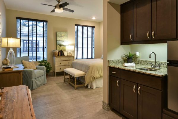 Model Room with sink and fridge