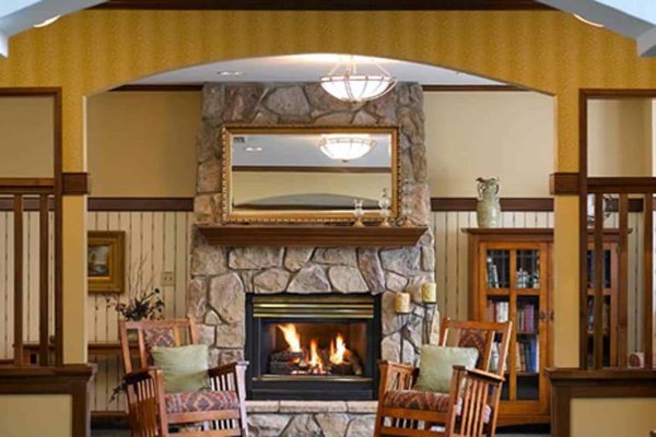 Fireplace with rocking chairs