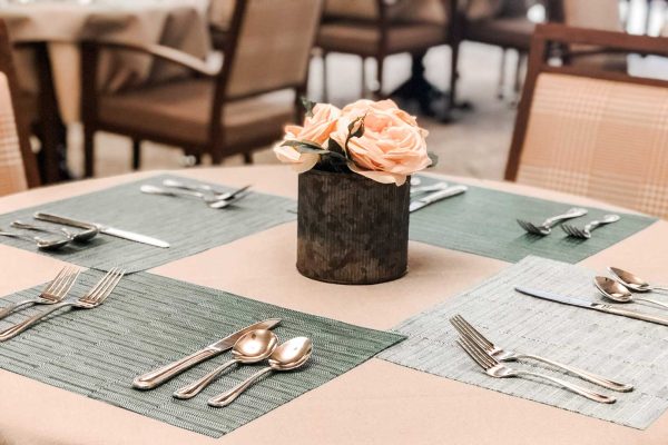 Dining table with cutlery