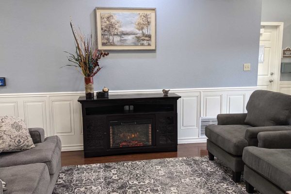 lobby with fireplace