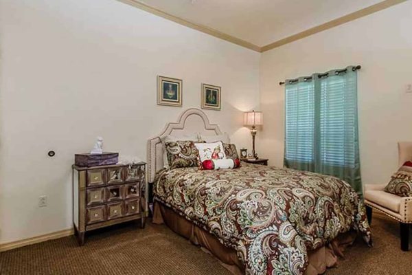 Model bedroom at Vitality Court Texas Star