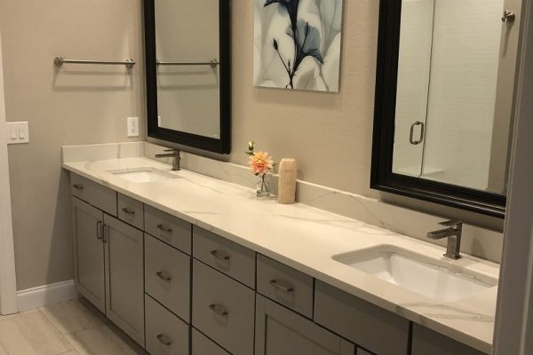 Master Bath with two sinks and mirrors
