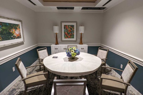 Private Dining Room with table and chairs