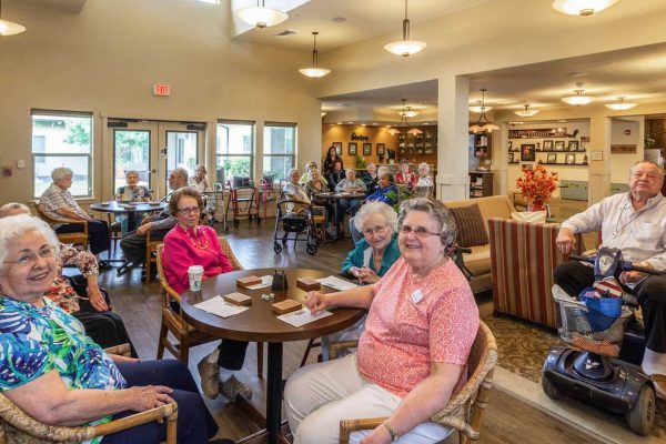 Residents playing board games