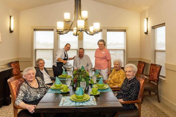 Residents waiting for lunch