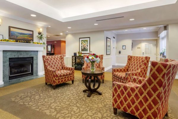 Fireplace with seats