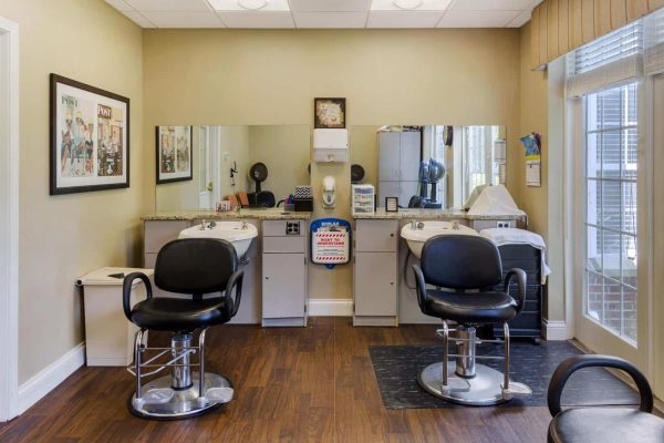Salon with salon equipment