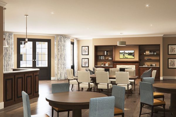 Community living room with TV