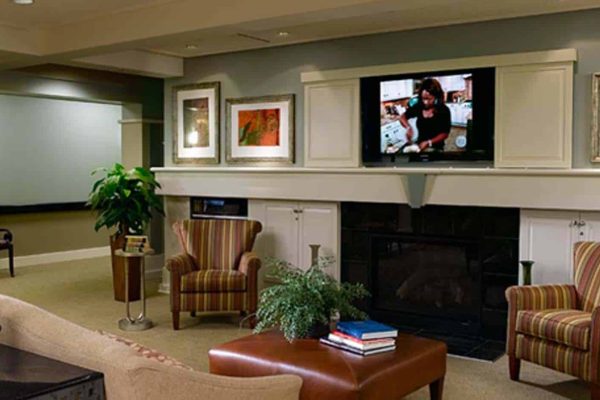 Common Area with fireplace and TV