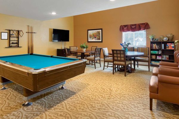 Game room with billard table