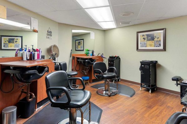Salon with hair equipment