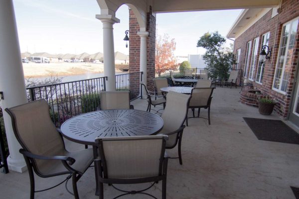 Patio with chairs and seats
