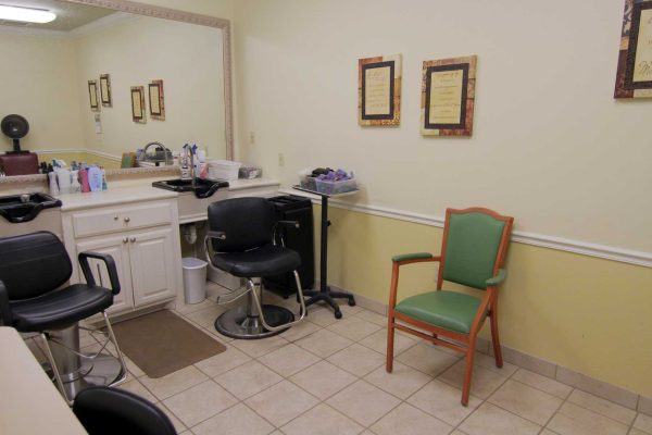 Salon with hair equipment